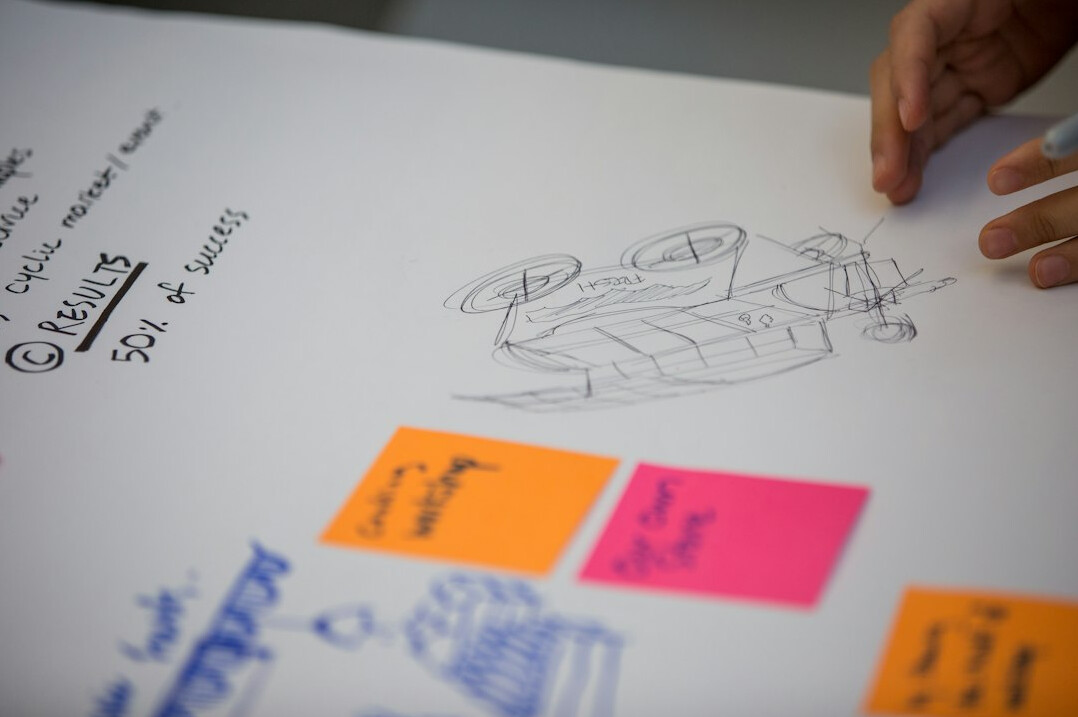 author brainstorming on paper
